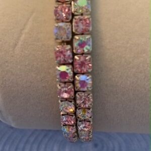 Sparkly Pink and White Stretch Bracelets